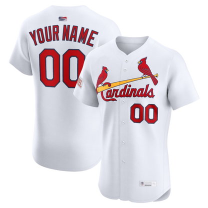 Custom St.Louis Cardinals White Home Elite Baseball Jerseys