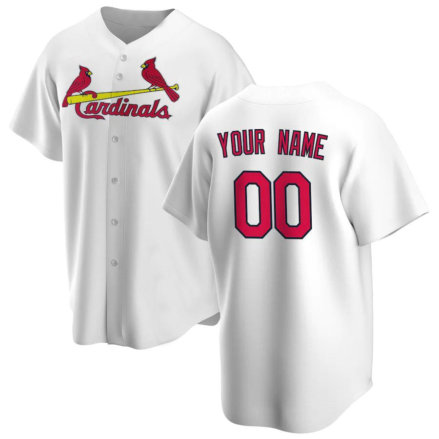 Custom St.Louis Cardinals White Home Replica Baseball Jerseys