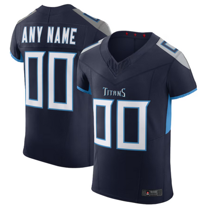 Custom T.Titans Navy Vapor F.U.S.E. Elite Jersey -Stitched American Football Jerseys