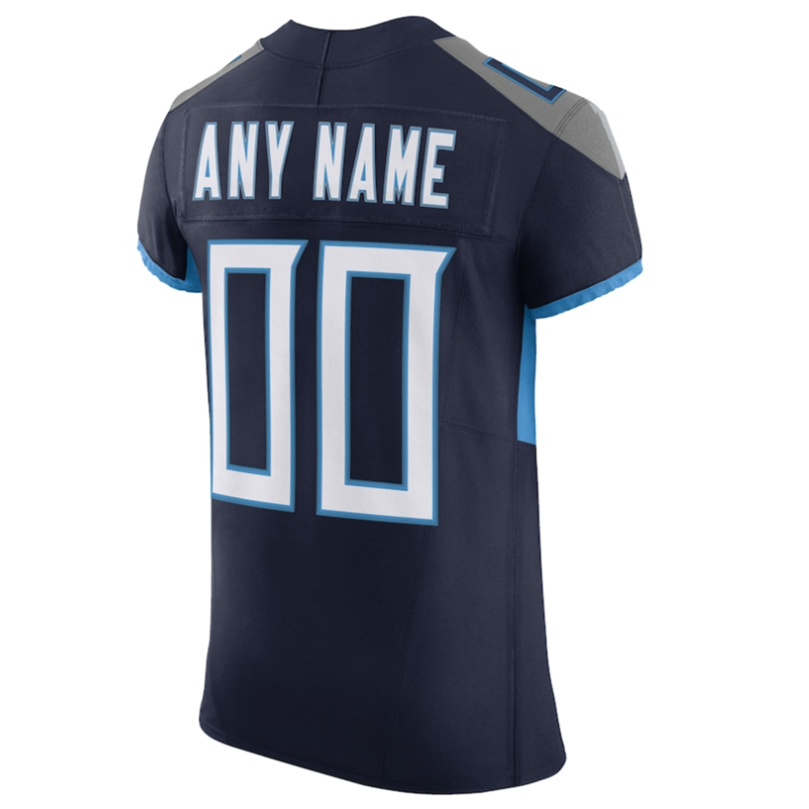 Custom T.Titans Navy Vapor F.U.S.E. Elite Jersey -Stitched American Football Jerseys