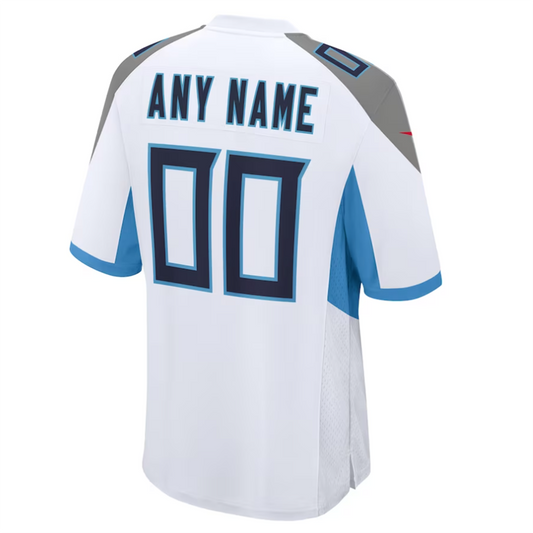 Custom T.Titans White Alternate Game Jersey -Stitched American Football Jerseys