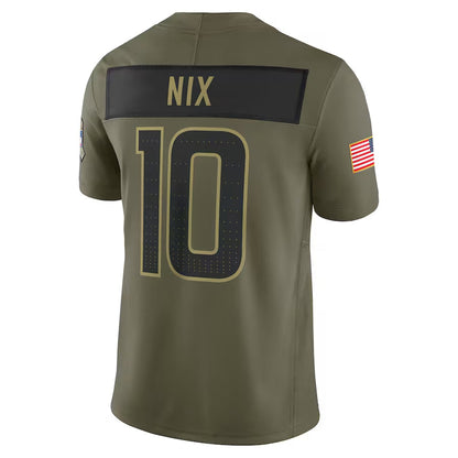 D.Broncos #10 Bo Nix Player Olive Salute to Service Limited Football Jerseys
