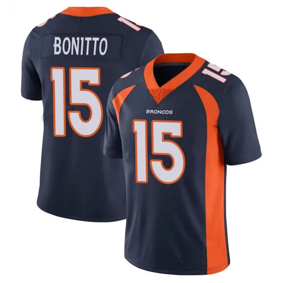 D.Broncos #15 Nik Bonitto Player Navy Vapor Limited Football Jerseys