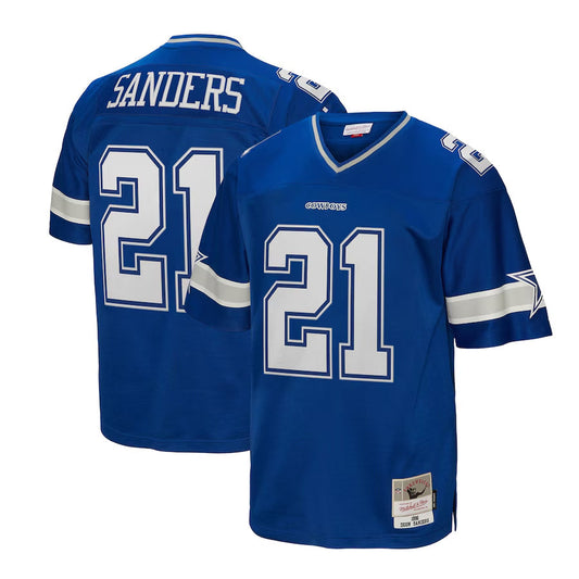 D.Cowboys #21 Deion Sanders Mitchell & Ness Navy Big & Tall 1996 Retired Player Legacy Replica Football Jerseys