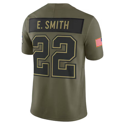 D.Cowboys #22 Emmitt Smith Player Olive Salute to Service Retired Limited Football Jerseys