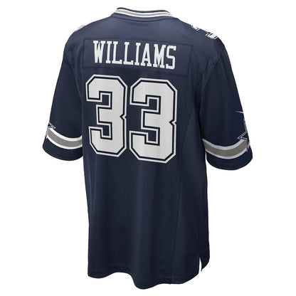 D.Cowboys #33 Javonte Williams Player Navy Home Game Football Jerseys