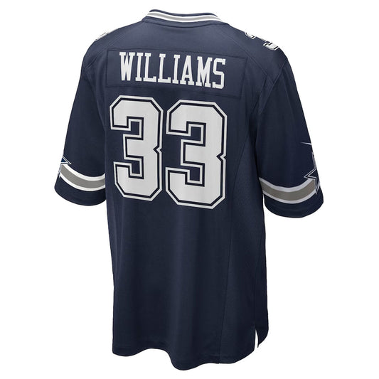 D.Cowboys #33 Javonte Williams Player Navy Home Game Football Jerseys