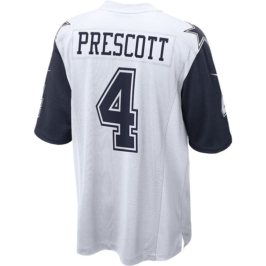 D.Cowboys #4 Dak Prescott Player White Alternate Game Football Jerseys