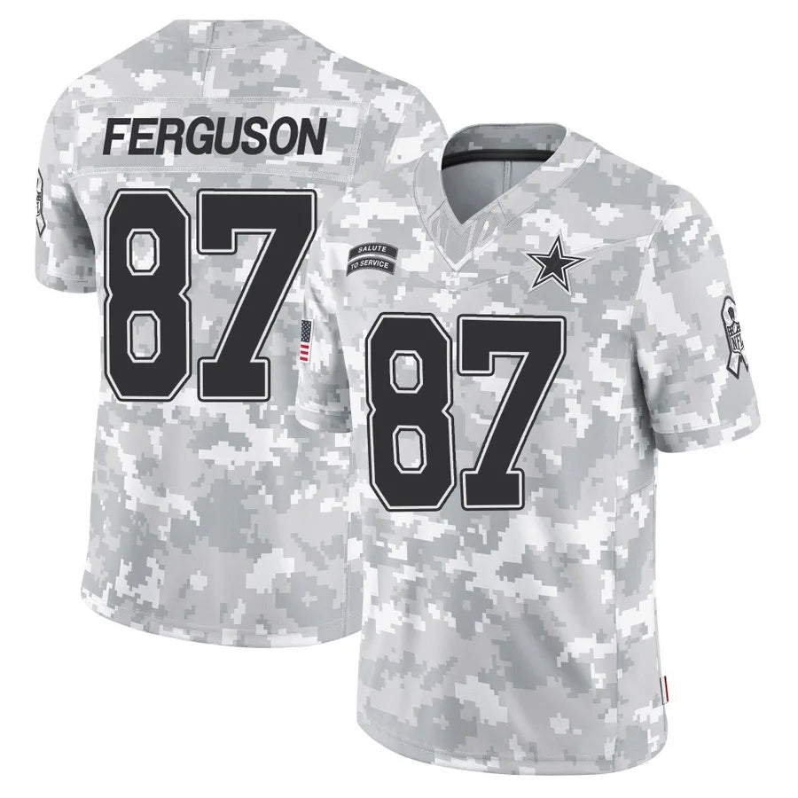 D.Cowboys #87 Jake Ferguson Player Arctic Camo Salute to Service Limited Football Jerseys