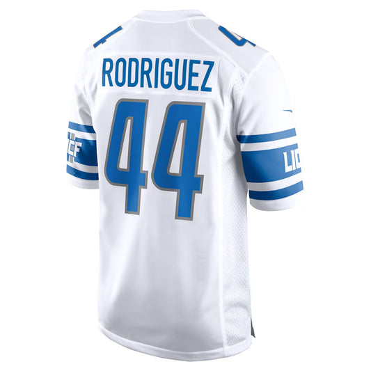 D.Lions #44 Malcolm Rodriguez Player White Game Football Jerseys