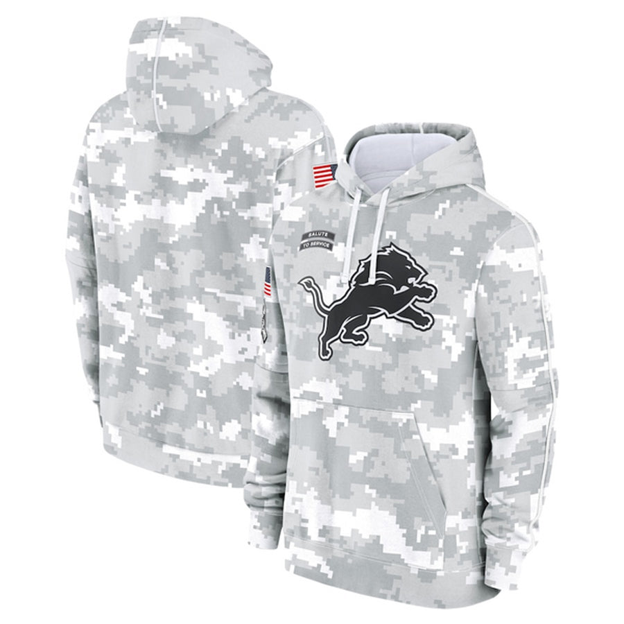 D.Lions Player Salute To Service Pullover Hoodie Game Football Jerseys