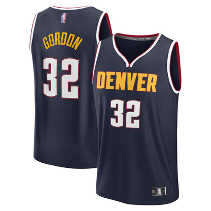 D.Nuggets #32 Aaron Gordon Player Fanatics Navy Fast Break Replica Icon Edition Basketball Jerseys