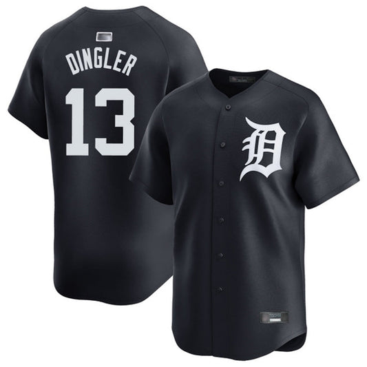 D.Tigers #13 Dillon Dingler Player Alternate Navy Game Baseball Jerseys