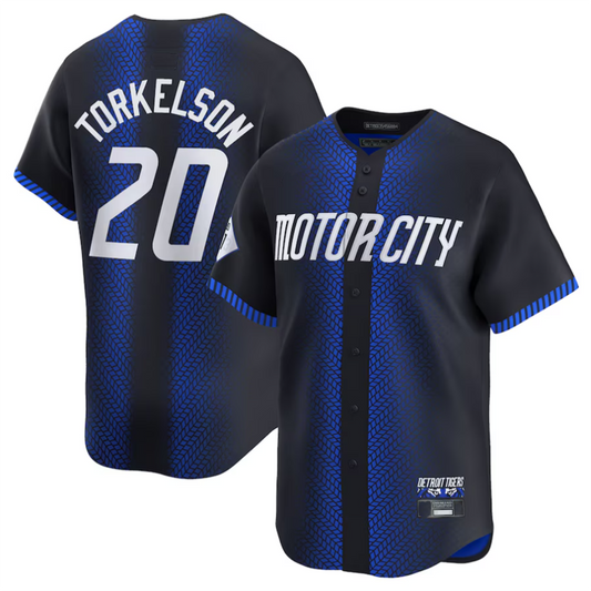 D.Tigers #20 Spencer Torkelson Player Navy City Connect Limited Baseball Jerseys