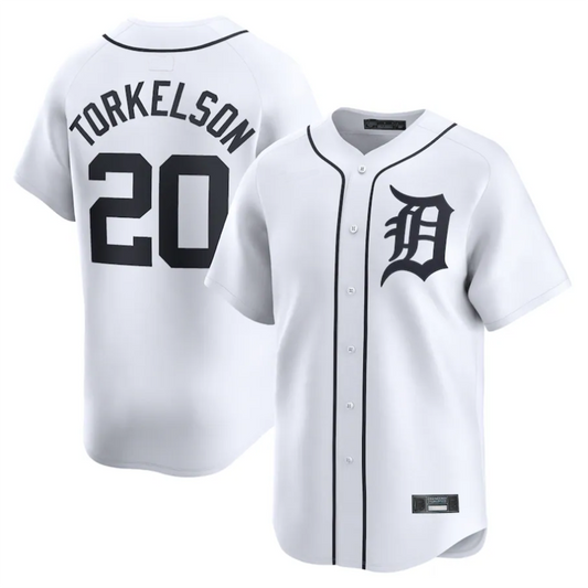 D.Tigers #20 Spencer Torkelson Player White Home Limited Baseball Jerseys