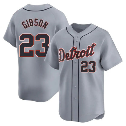 D.Tigers #23 Kirk Gibson Player Gray Limited Road Baseball Jerseys