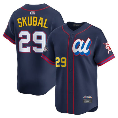 D.Tigers #29 Tarik Skubal Player Navy All-Star Baseball Jerseys
