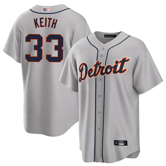 D.Tigers #33 Colt Keith Player Gray Road Replica Baseball Jerseys