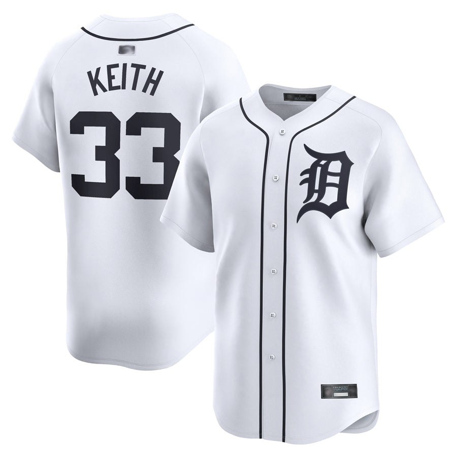 D.Tigers #33 Colt Keith Player White Home Limited Baseball Jerseys