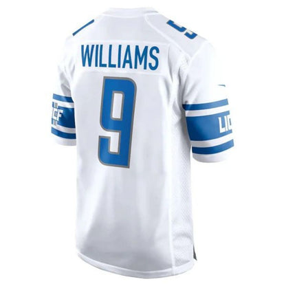 D.Lions #9 Jameson Williams Player White Game Stitched Football Jerseys