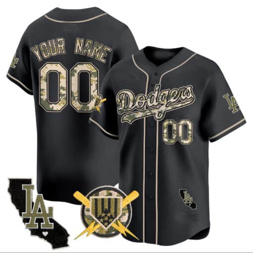 Custom LA.Dodgers Armed Forces Day Vapor Premier Limited Stitched Baseball Jerseys