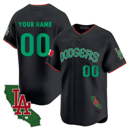 Custom LA.Dodgers Mexico California Patch Vapor Premier Limited V3 Baseball Jerseys