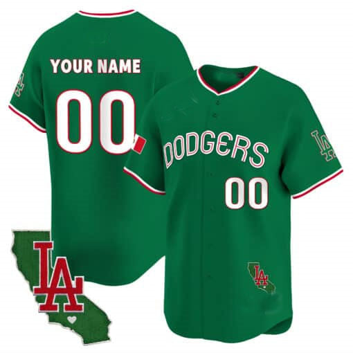 Custom LA.Dodgers Mexico California Patch Vapor Premier Limited V3 Baseball Jerseys