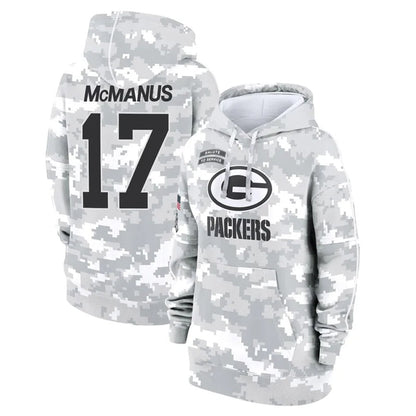 GB.Packers #17 Brandon McManus Player Camo Salute To Service Hoodies Game Football Jerseys