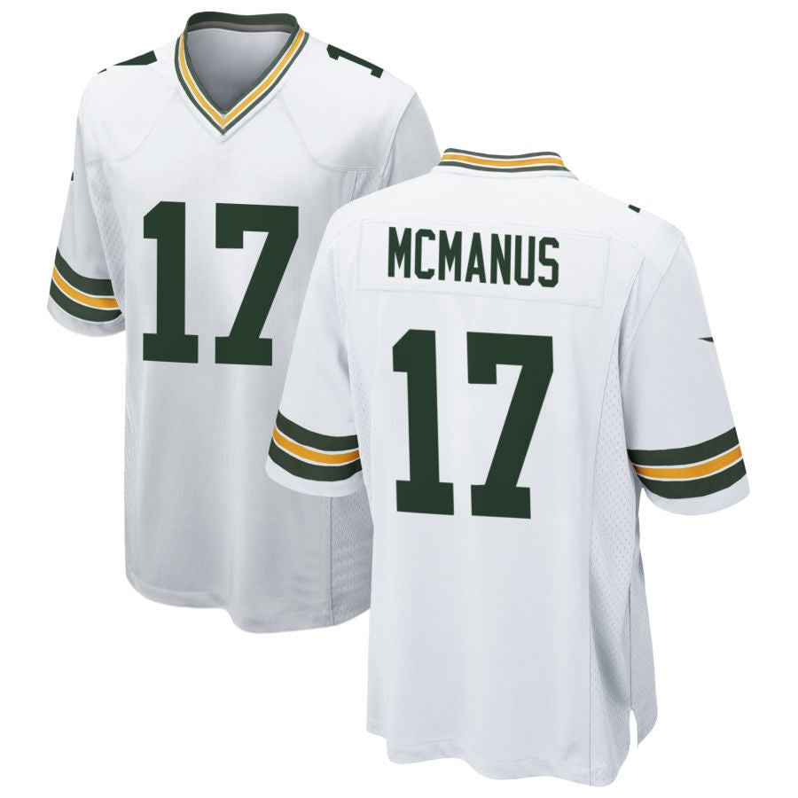 GB.Packers #17 Brandon McManus Player White Home Game Football Jerseys