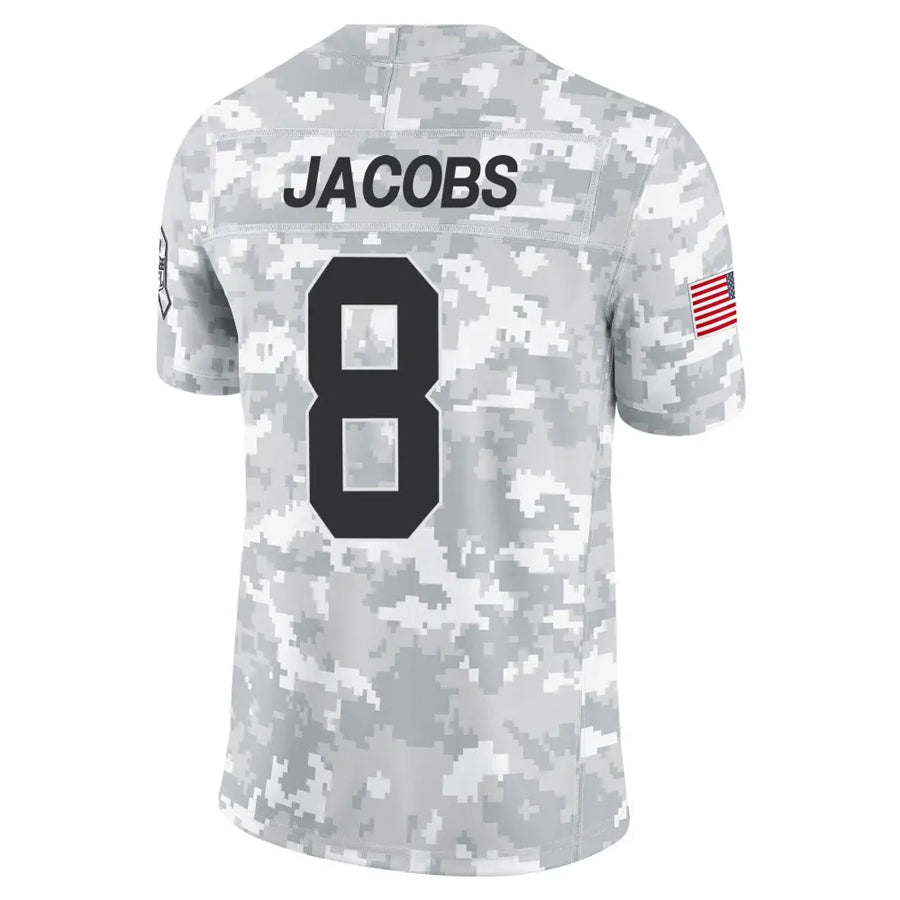 GB.Packers #8 Josh Jacobs Player Limited Arctic Camo Salute to Service Football Jerseys