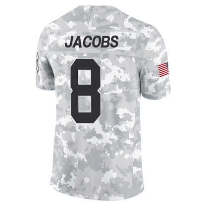 GB.Packers #8 Josh Jacobs Player Limited Arctic Camo Salute to Service Football Jerseys