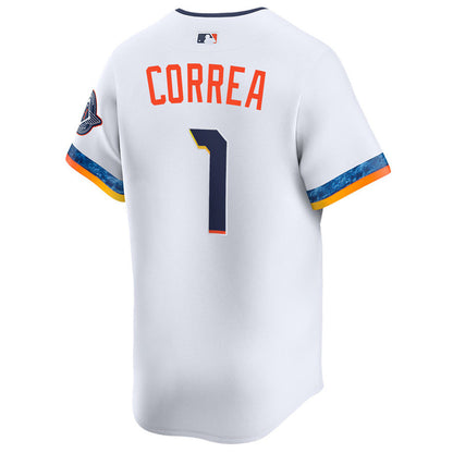H.Astros #1 Carlos Correa Player White  City Connect 2.0 Limited Baseball Jerseys