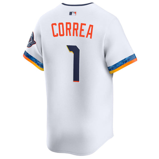 H.Astros #1 Carlos Correa Player White  City Connect 2.0 Limited Baseball Jerseys