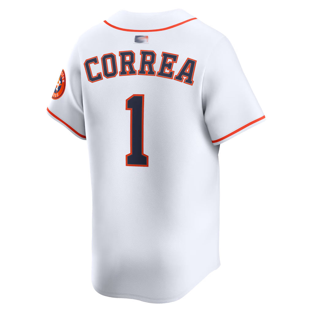 H.Astros #1 Carlos Correa Player White Home Limited Game Baseball Jerseys