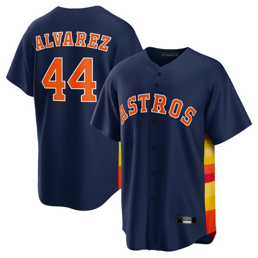 H.Astros #44 Yordan ¡§¡élvarez Player Navy Replica Game Baseball Jerseys