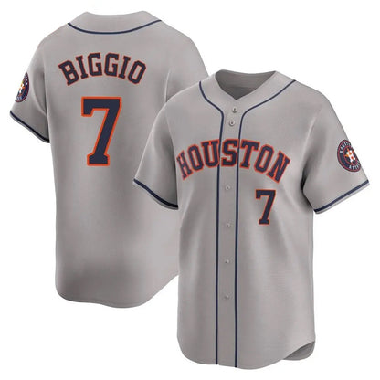 H.Astros #7 Craig Biggio Player Replica Gray Limited Baseball Jerseys