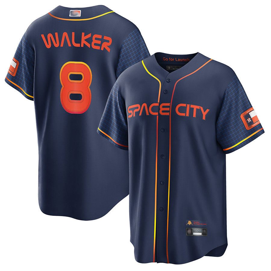 H.Astros #8 Christian Walker Player Navy City Connect Baseball Jerseys