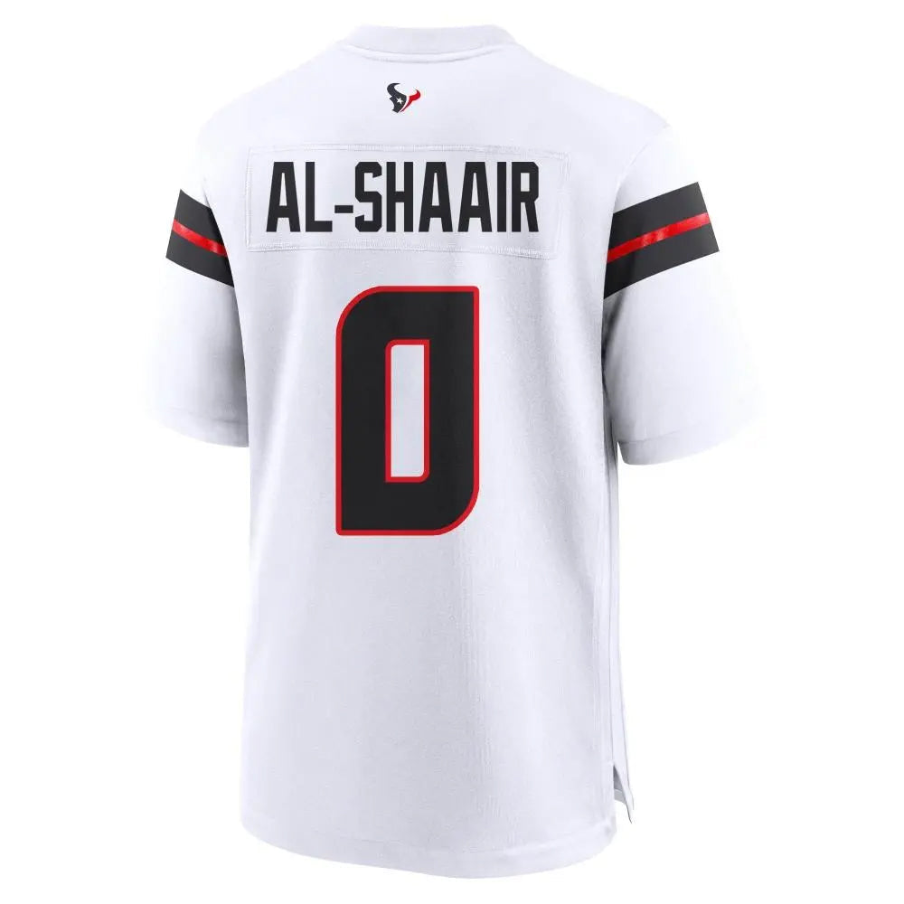 H.Texans #0 Azeez Al-Shaair Player White Home Game Football Jerseys