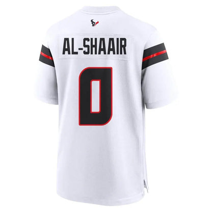 H.Texans #0 Azeez Al-Shaair Player White Home Game Football Jerseys