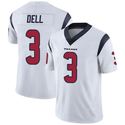 H.Texans #3 Tank Dell Player White Vapor Limited Football Jerseys