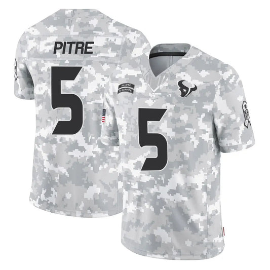 H.Texans #5 Jalen Pitre Player Arctic Camo Salute to Service Limited Football Jerseys