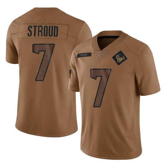 H.Texans #7 C.J. Stroud Player Limited Brown Salute To Service Football Jerseys