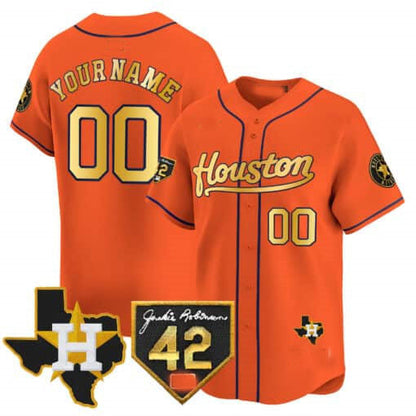 Custom H.Astros Jackie Robinson Patch Vapor Premier Limited Stitched Baseball Jerseys