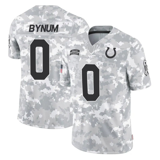IN.Colts #0 Camryn Bynum Player Arctic Camo Salute to Service Limited Football Jerseys