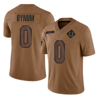 IN.Colts #0 Camryn Bynum Player Brown Salute To Service Limited Football Jerseys