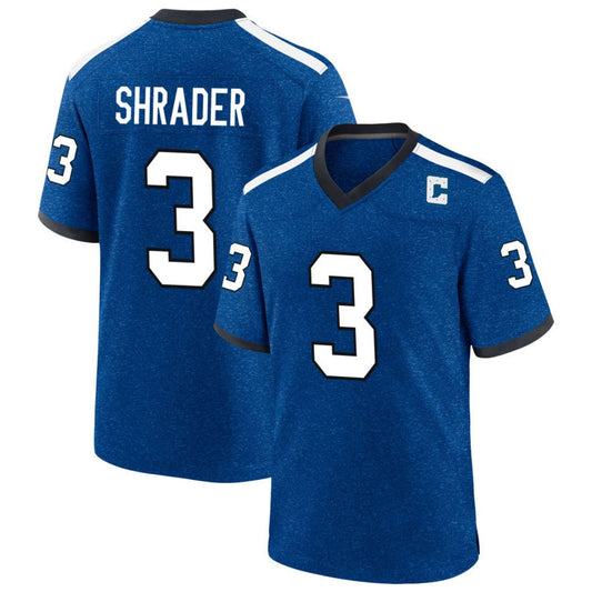 IN.Colts #3 Spencer Shrader Player Royal Alternate 2 Game Football Jerseys