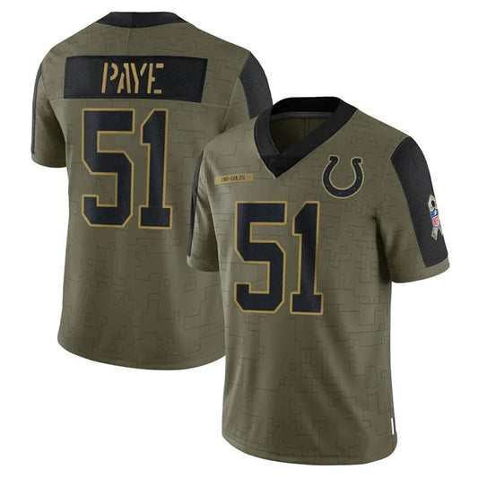IN.Colts #51 Kwity Paye Player Salute to Service Legend Olive Football Jerseys
