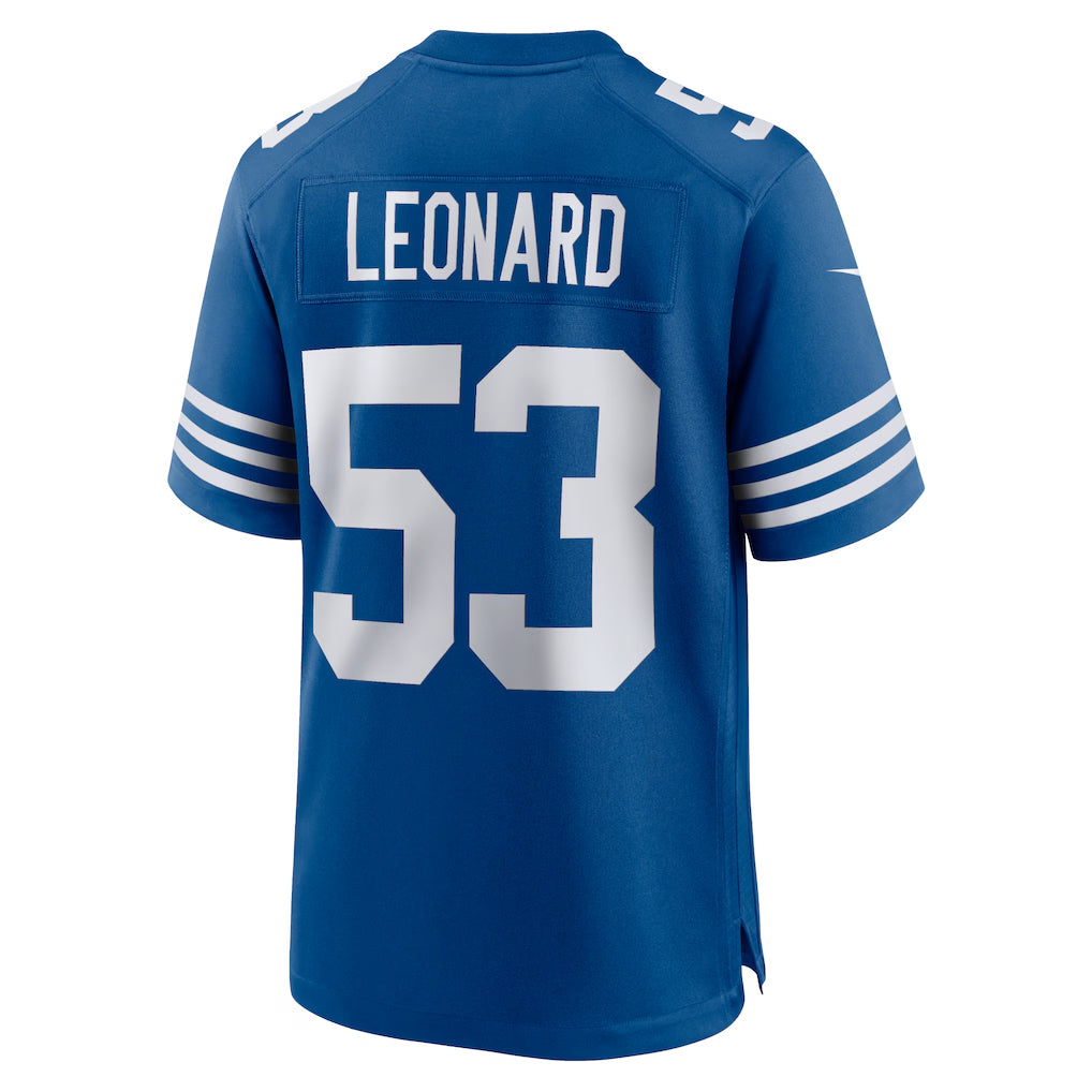IN.Colts #53 Shaquille Leonard Player Royal Alternate Game Football Jerseys