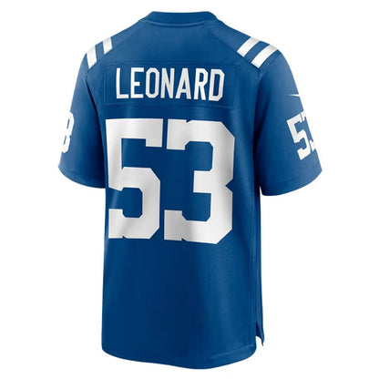 IN.Colts #53 Shaquille Leonard Player Royal Home Game Football Jerseys