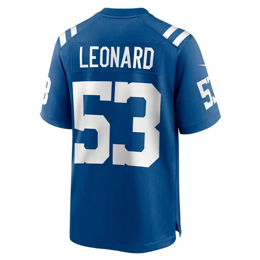 IN.Colts #53 Shaquille Leonard Player Royal Home Game Football Jerseys